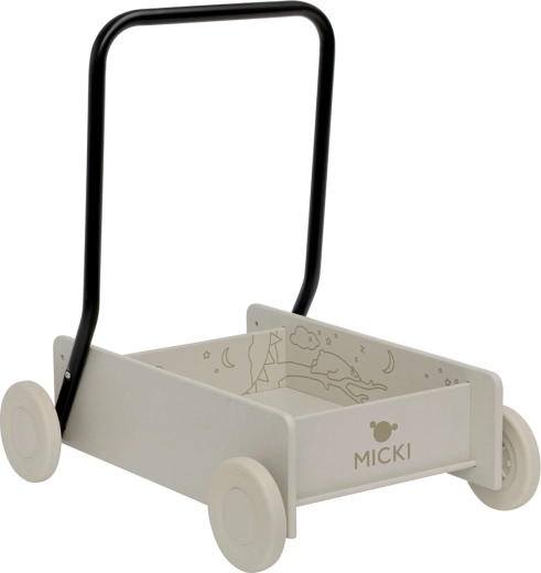 Andador de madera Micki en beige (carrito empujable) para los primeros pasos