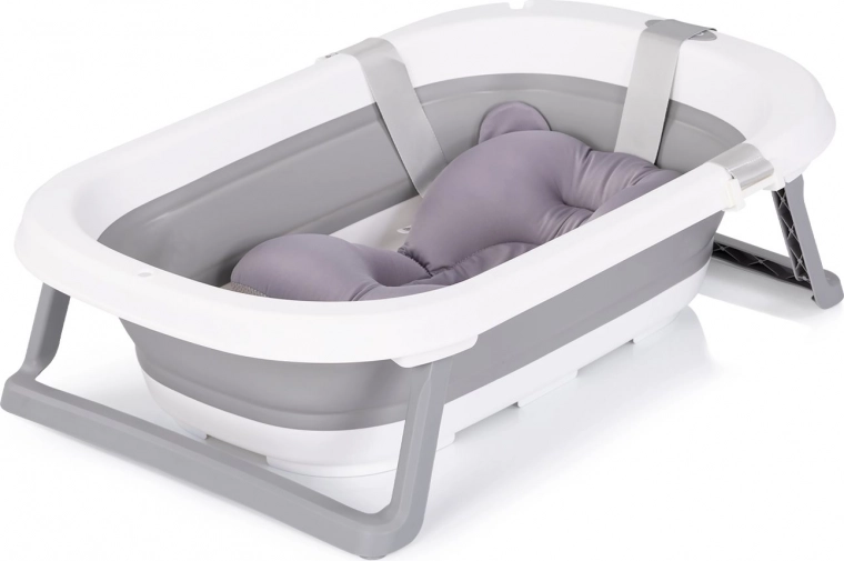 Bañera infantil plegable con colchoneta Grey