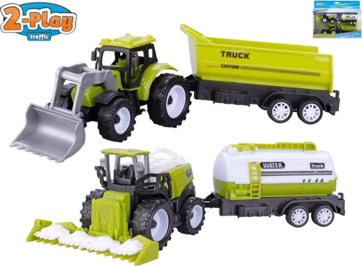 Tractor infantil y cosechadora con remolque 2-Play – set de maquinaria agrícola