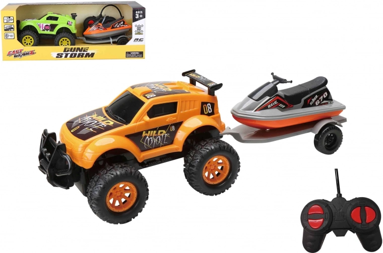 Coche RC Todoterreno con Scooter Acuático por Control Remoto