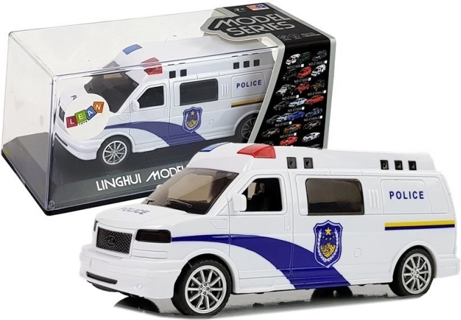 Coche de policía con motor de retroceso, luces y sonido