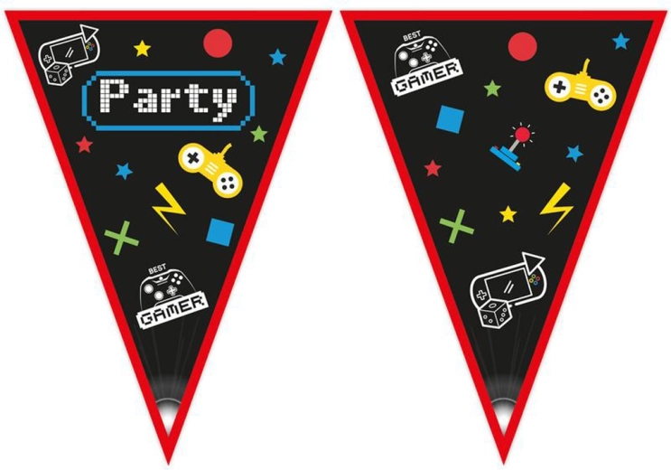 Guirnalda de papel con banderines Gamer 2,3 m
