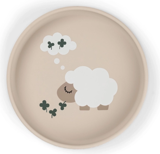 Done by Deer plato de silicona con ventosa Stick&Stay Tiny farm color arena