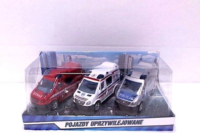 Mini furgonetas de rescate 8 cm – set de 3 uds.