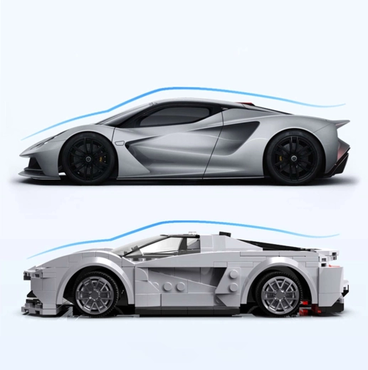 Set de construcción CaDA RC coche deportivo LOTUS Evija, gris, 308 piezas, Modo Dual