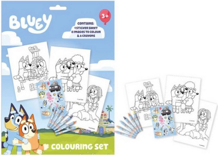 Set creativo de colorear BLUEY con lápices y pegatinas