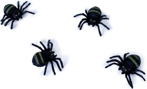 Pequeñas arañas de goma – decoración para Halloween (4 uds.)