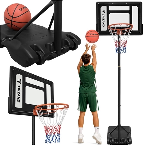 Canasta de baloncesto portátil TRIZAND con altura ajustable 259 cm