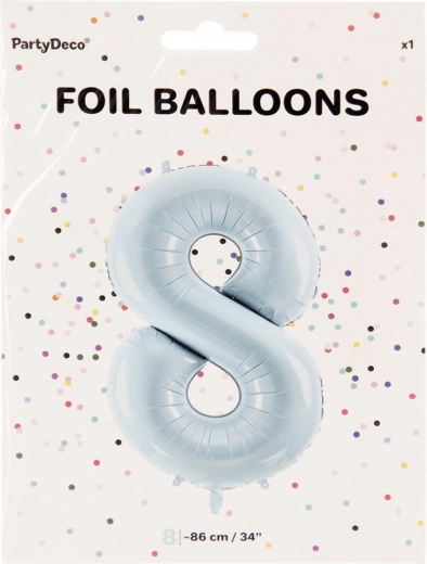 Globo de foil número 8 azul 86 cm