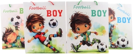 Bolsa de regalo de papel con futbolista