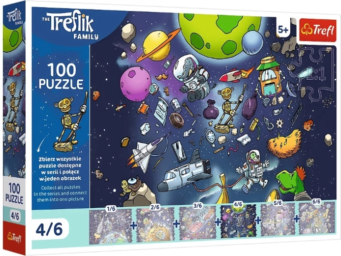 Puzzle Trefl Familia Treflik: Robobot en el espacio 100 piezas