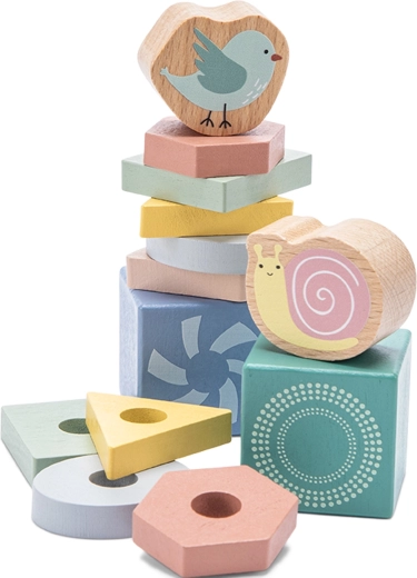 Juego Montessori de madera para apilar, clasificar y aprender a contar