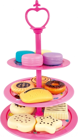 Expositor de servicio rosa para dulces para niños