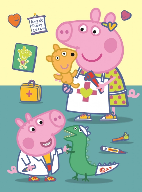 Puzzle miniMAXI PEPPA PIG en el médico, 20 piezas, Trefl