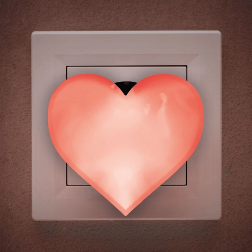Luz nocturna LED roja con forma de corazón
