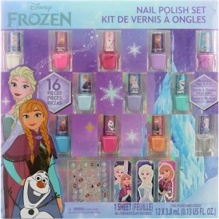 Set de uñas Frozen para niños, 12 esmaltes, pegatinas y limas