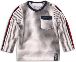 Camiseta infantil a rayas de manga larga DIRKJE, blanco‑marinero