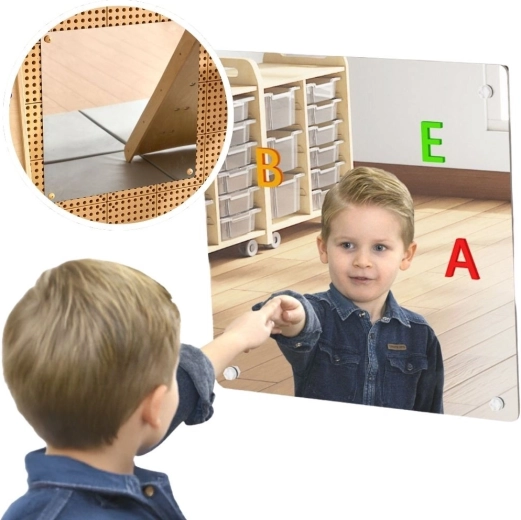 Masterkidz gran espejo magnético para pizarras STEM 60 × 60 cm