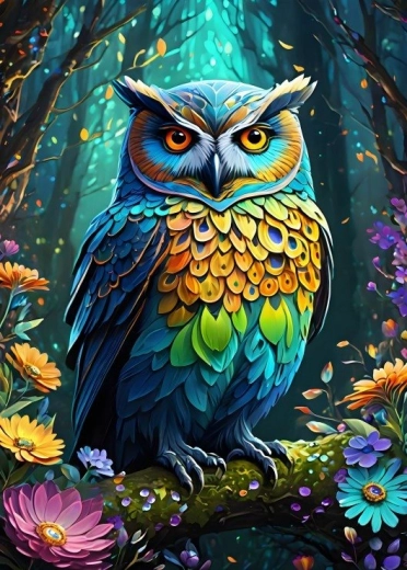 Puzzle Búho azul 500 piezas