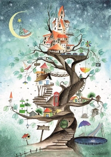 Puzzle cuento de hadas del árbol 1000 piezas Magnolia