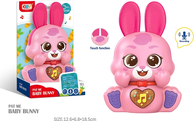 Conejito interactivo repetidor con efectos de luz y sonido 12 cm