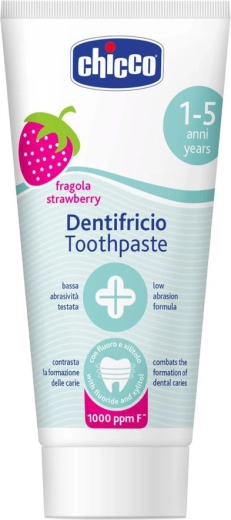 Pasta de dientes infantil Chicco fresa con flúor 50 ml (1–5 años)