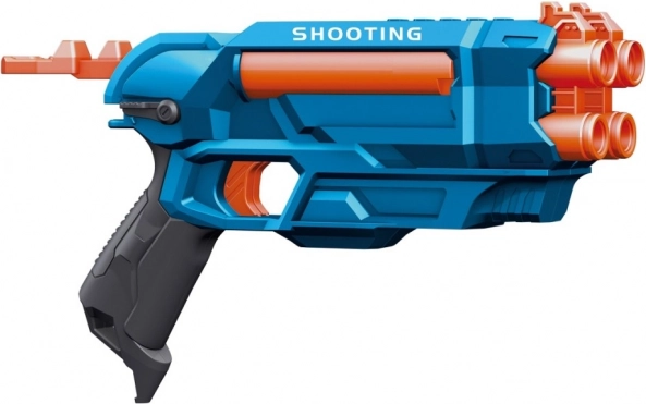 Blaster Turbo con alcance de 8–15 m y 6 dardos