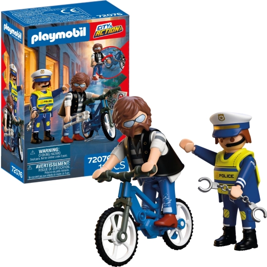 Playmobil City Action – robo de bicicleta con accesorios, 11 piezas