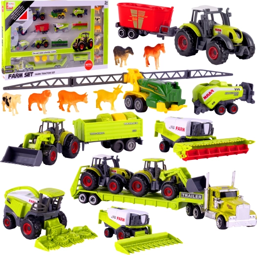 Maquinaria agrícola metálica y tractores 1:64 – set de juego para niños