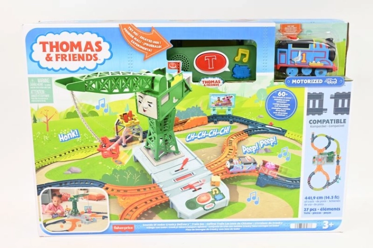 Tomás y sus amigos: set de vías con grúa Carlos con sonidos