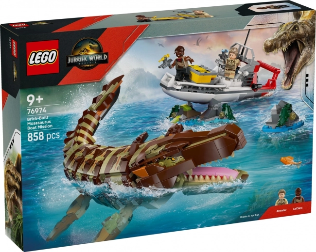 LEGO Jurassic World Misión en el barco y modelo de mosasaurio