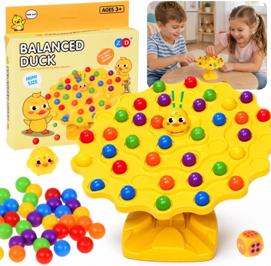 Patito equilibrista – juego de habilidad con canicas de colores - 1 pieza