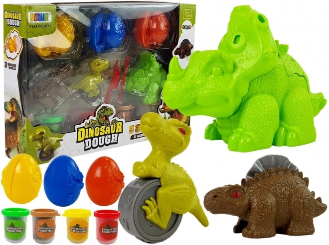 Plastilina Dino Huevos Set 12 Piezas 4 Colores