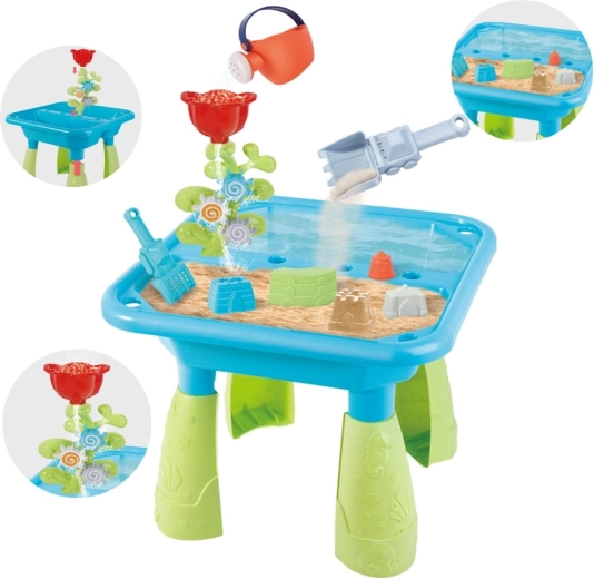 Mesa de juego infantil con agua y arena con accesorios