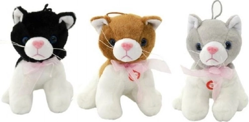 Gato de peluche con sonido, 17 cm, colores surtidos, 0 meses+