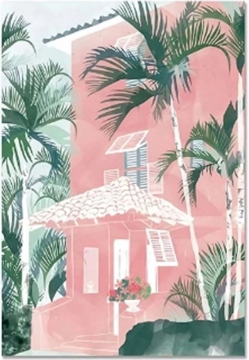 Norimpex Pintura por números Casa con palmeras 40 × 50 cm