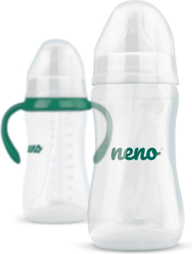 Biberón anticólicos Neno 300 ml, 6m+ con pajita y asas