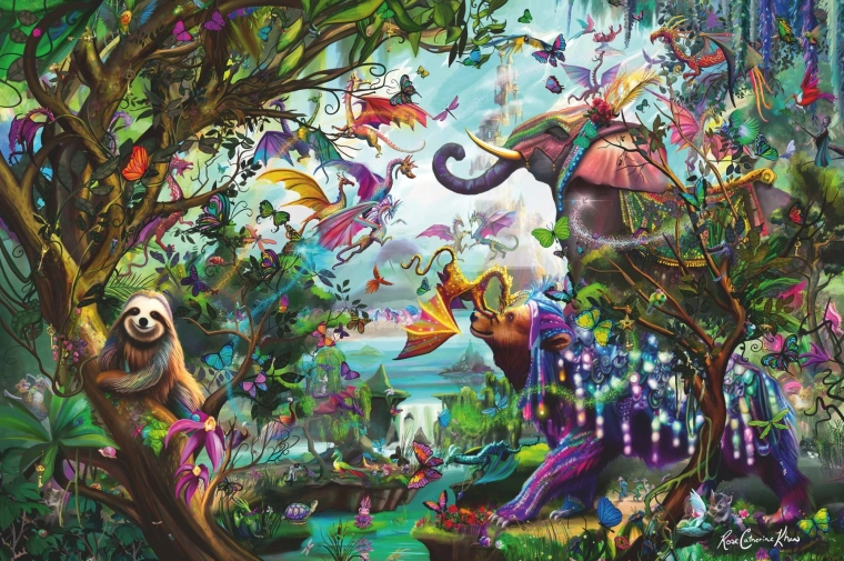Puzle Dragones tropicales de 4000 piezas