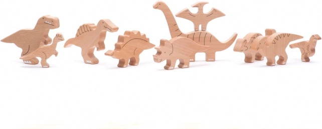 Set de dinosaurios de madera Bajo 10 uds.