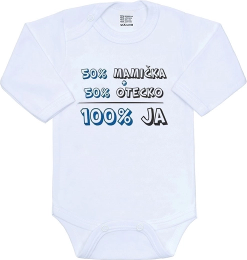 New Baby body para bebé 50% mamá + 50% papá - 100% yo azul