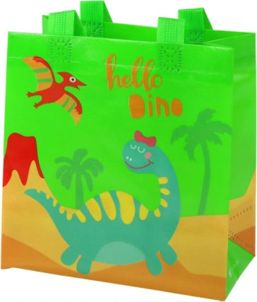 Bolsa de regalo dinosaurio verde 23 × 21,5 × 11 cm