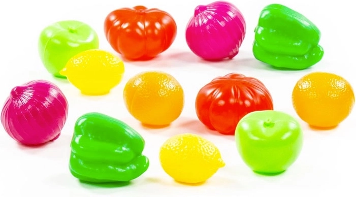 Set de alimentos de la naturaleza – fruta y verduras 6 cm, 12 uds.