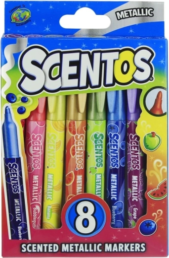 Rotuladores metálicos perfumados SCENTOS, set de 8 colores