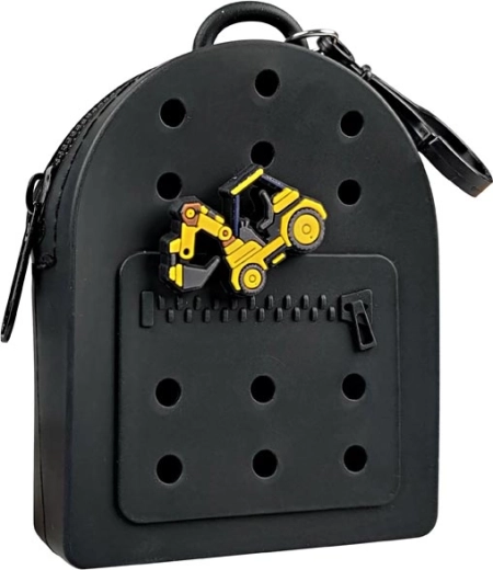 Monedero de silicona Gifty negro con pin decorativo