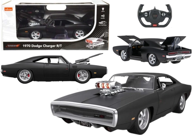 Coche RC 1:16 DODGE Charger R/T con elementos abatibles – negro
