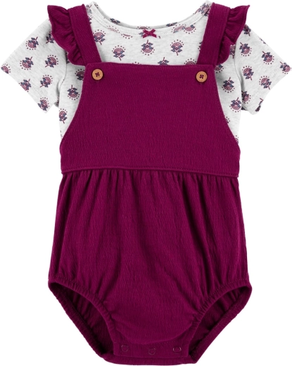 CARTER'S set de 2 piezas: camiseta de manga corta y braguita con tirantes con estampado floral – Talla 3 m