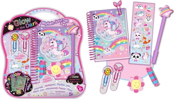 Diario elegante que brilla en la oscuridad para niños