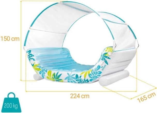 Isla flotante inflable con toldo Tropical