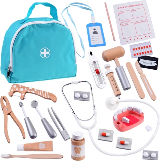 Set de dentista infantil de madera con bolsa