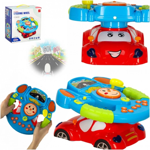 Simulador de volante interactivo para niños con música y luces